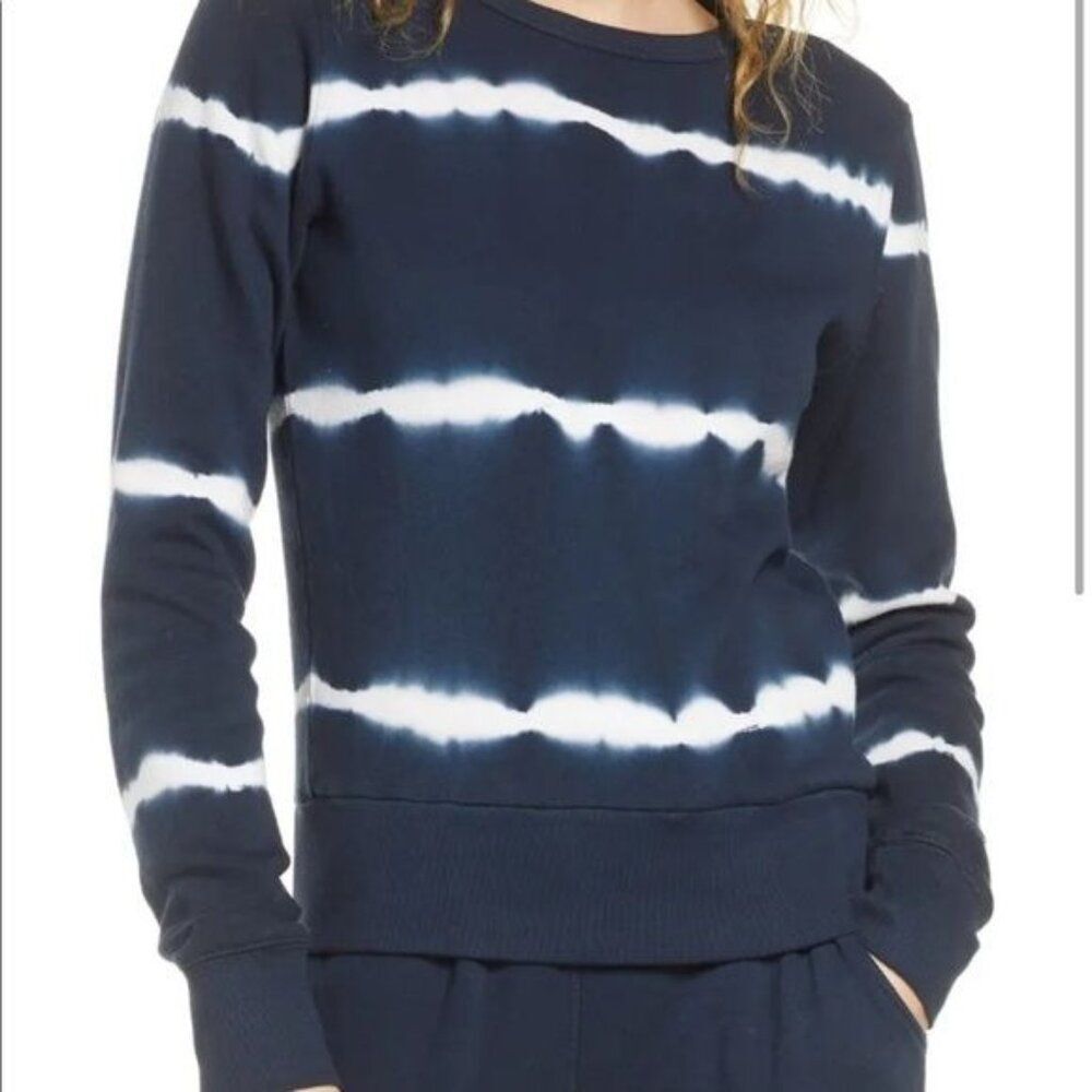 NWT Project Social T Navy Blue Crew Neck Tie Dye Long Sleeve Sweatshirt Size M
